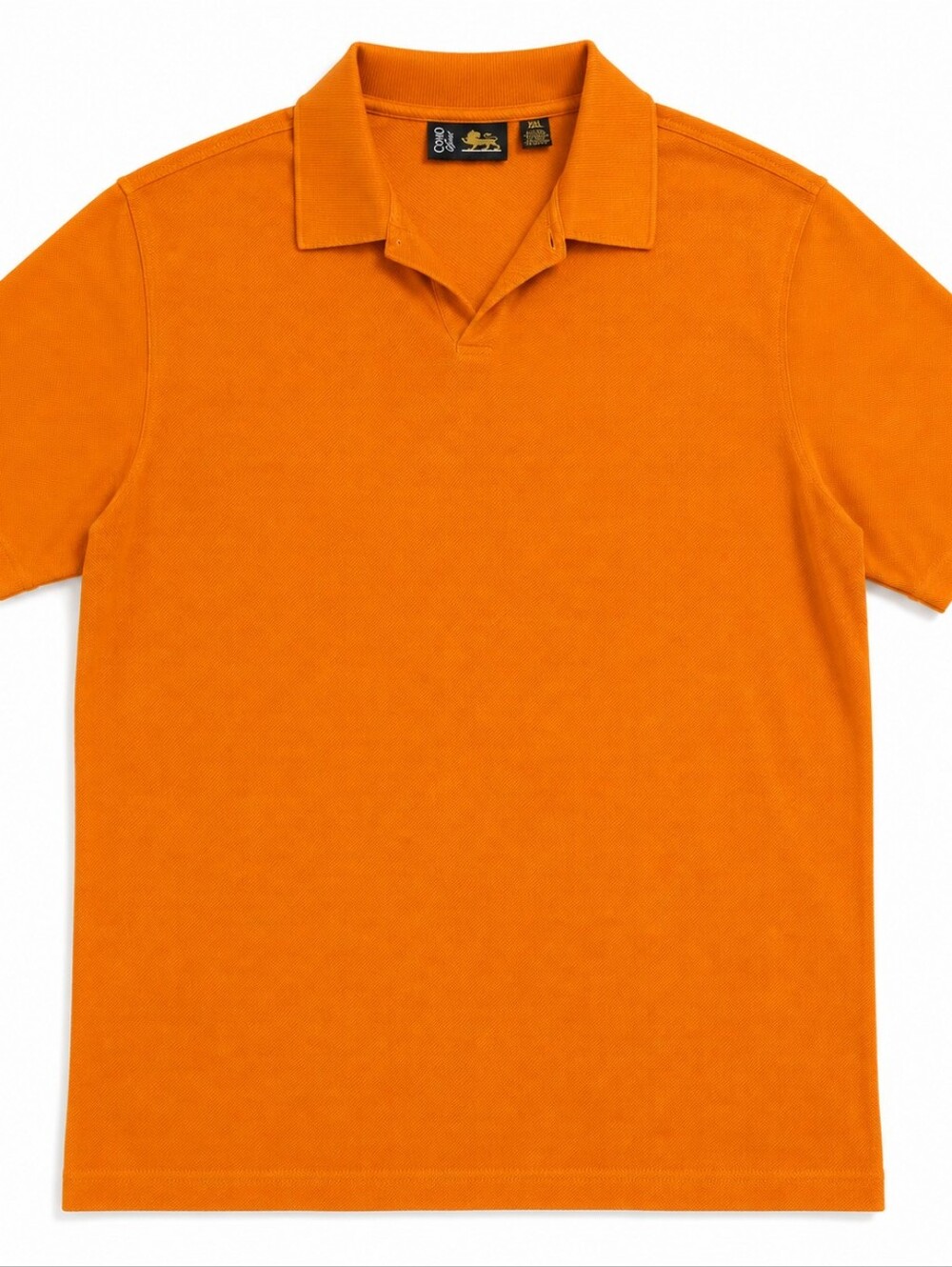 Como Sport XXL Orange Silk Cotton Polo Shirt Textured Knit